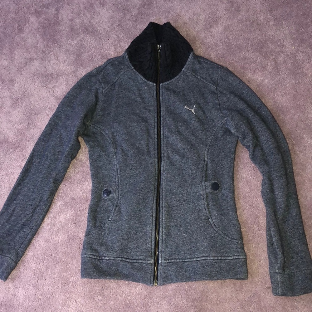 warm zip up sweater.